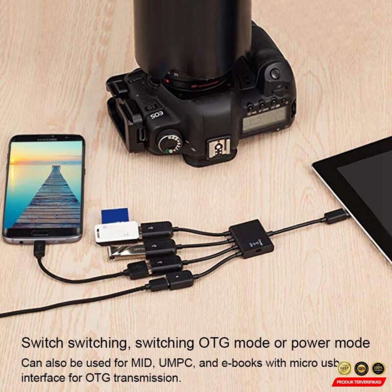 Micro USB OTG Hub 4in1 Data Cable & Charge 3 Port - Gambar 5