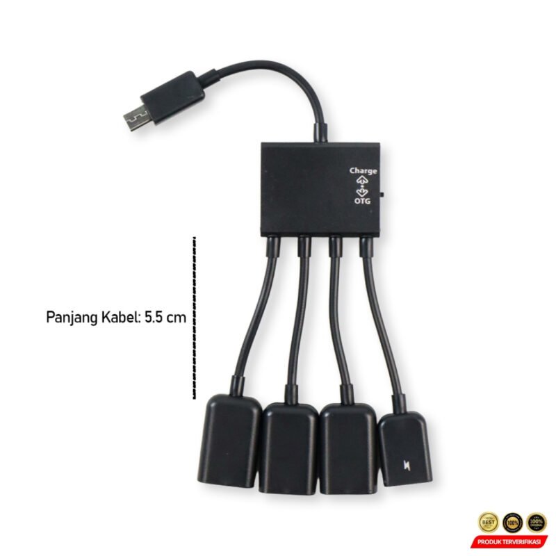 Micro USB OTG Hub 4in1 Data Cable & Charge 3 Port - Gambar 7