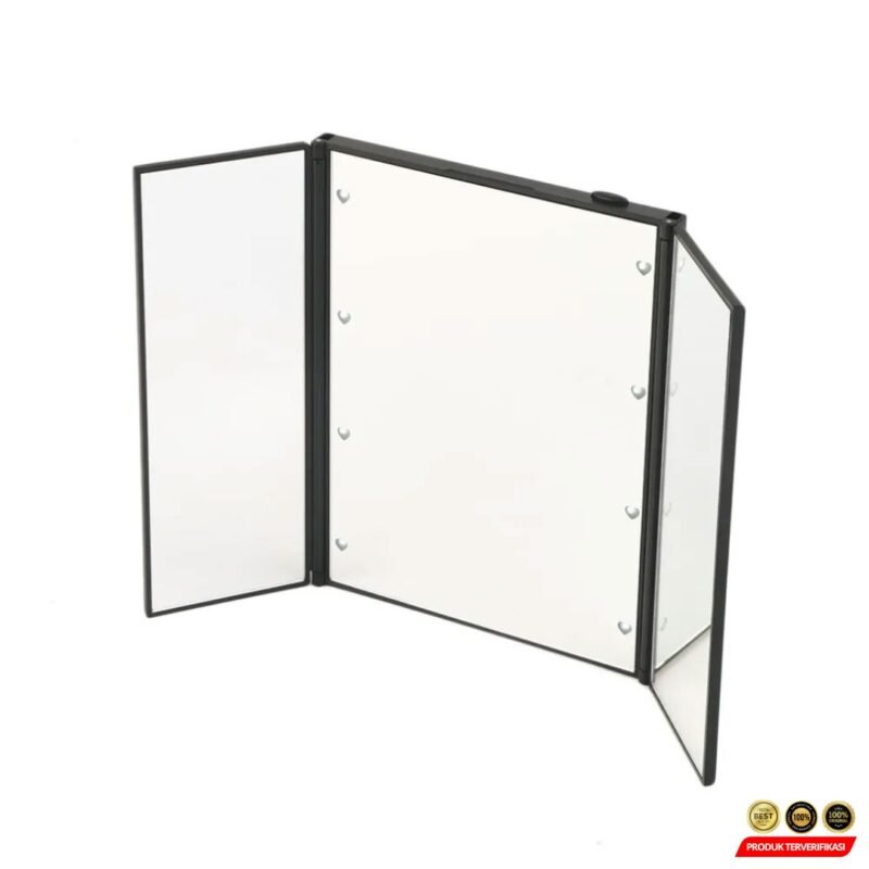 Blue ZOO Cermin Make Up Portable Foldable Mirror with LED Light - [MRH2] - Image 4
