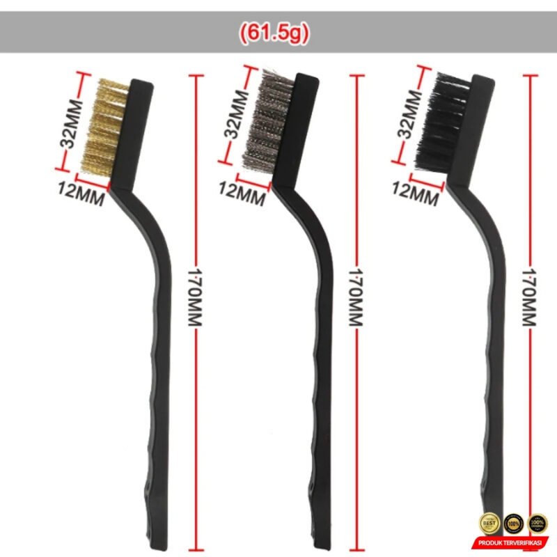 Sikat Kawat Mini Set 3 pcs Tembaga Stainless Nylon - Image 6