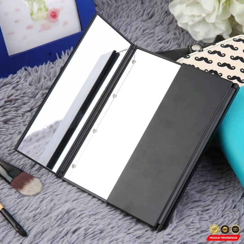 Blue ZOO Cermin Make Up Portable Foldable Mirror with LED Light - [MRH2] - Image 8
