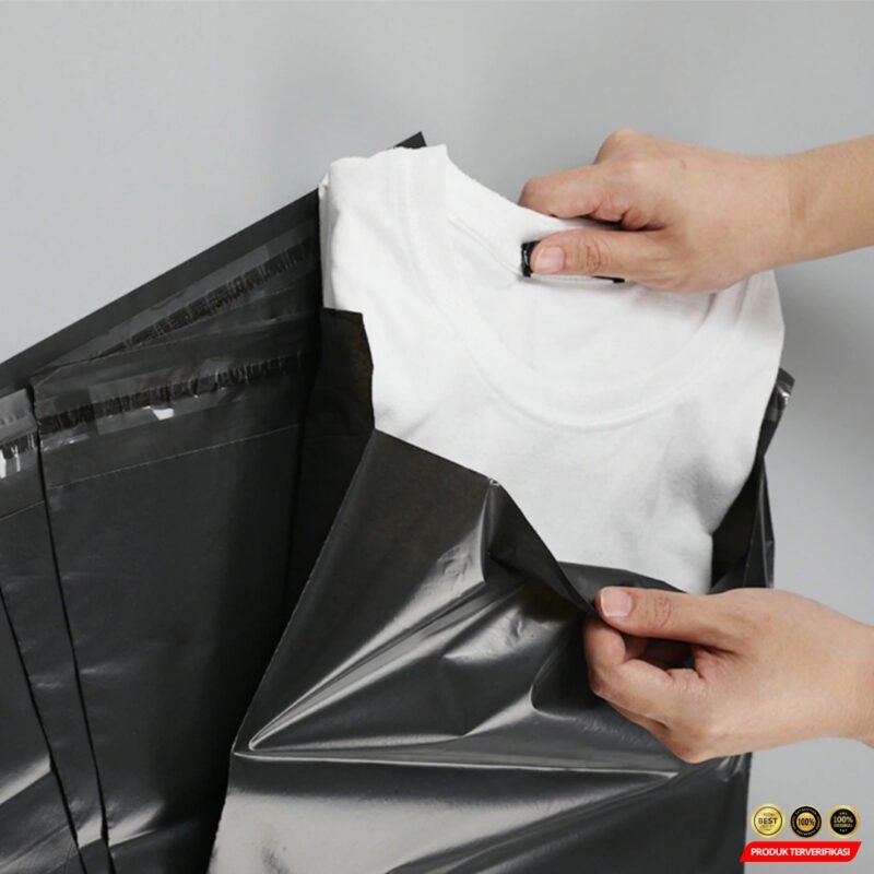 TaffPACK Kantong Amplop Plastik Packing Polybag Recycle 100 PCS 35x45cm - Black [MRH2] - Image 7