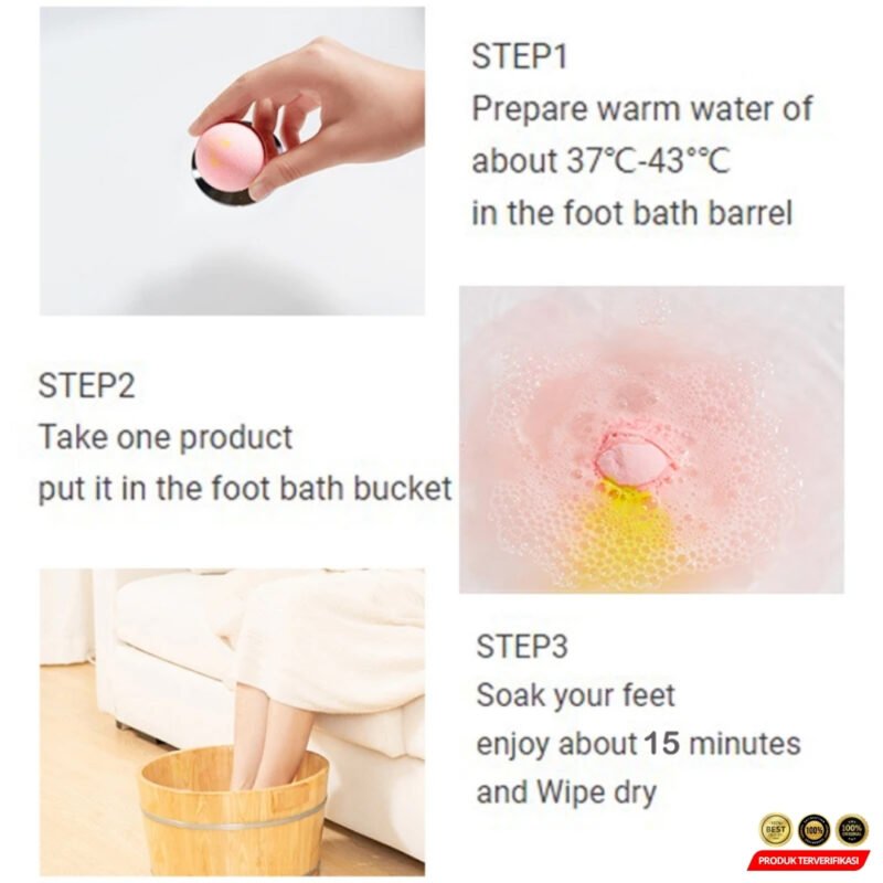 MAGIHERBE Foot Bath Bombs Sea Salt Essential Oil 30g 10 PCS - [MRH2] - Image 7