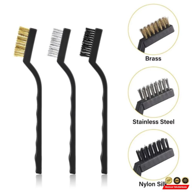 Sikat Kawat Mini Set 3 pcs Tembaga Stainless Nylon - Image 10
