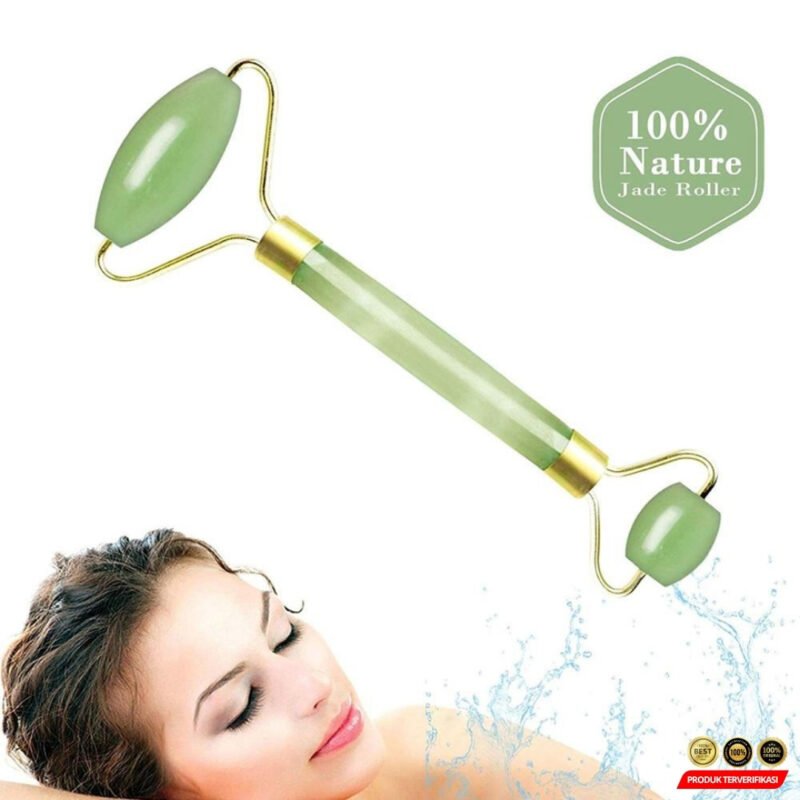Roller Pijat Muka Tirus Facial Face Massage Nature Jade - Image 3