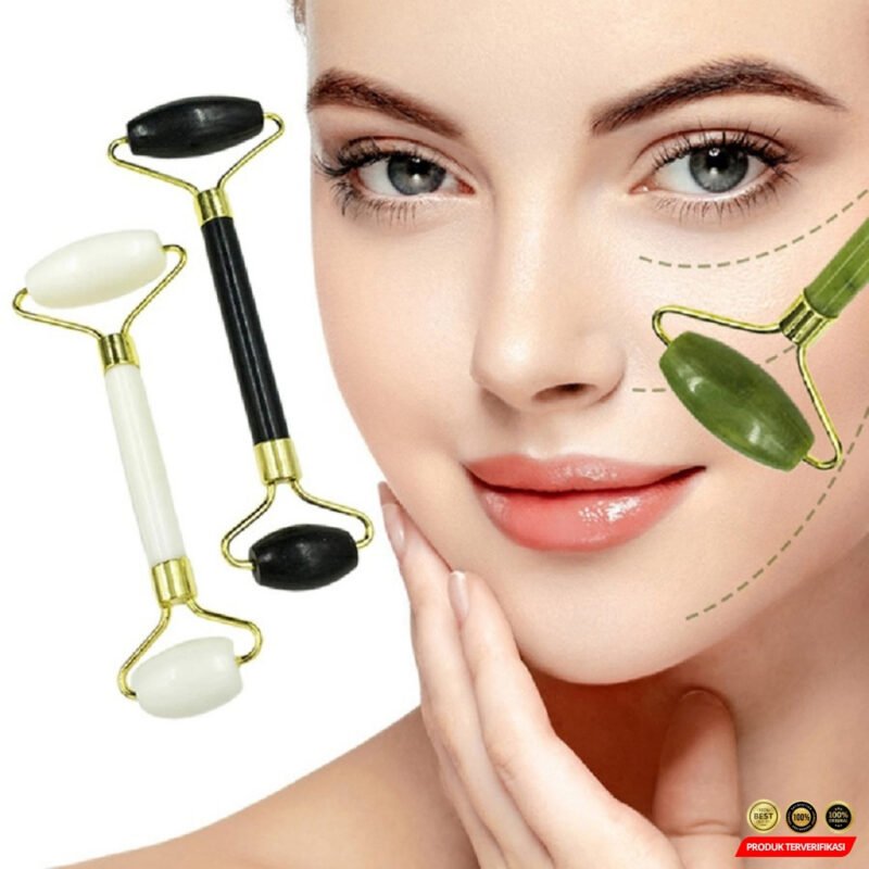Roller Pijat Muka Tirus Facial Face Massage Nature Jade - Image 5