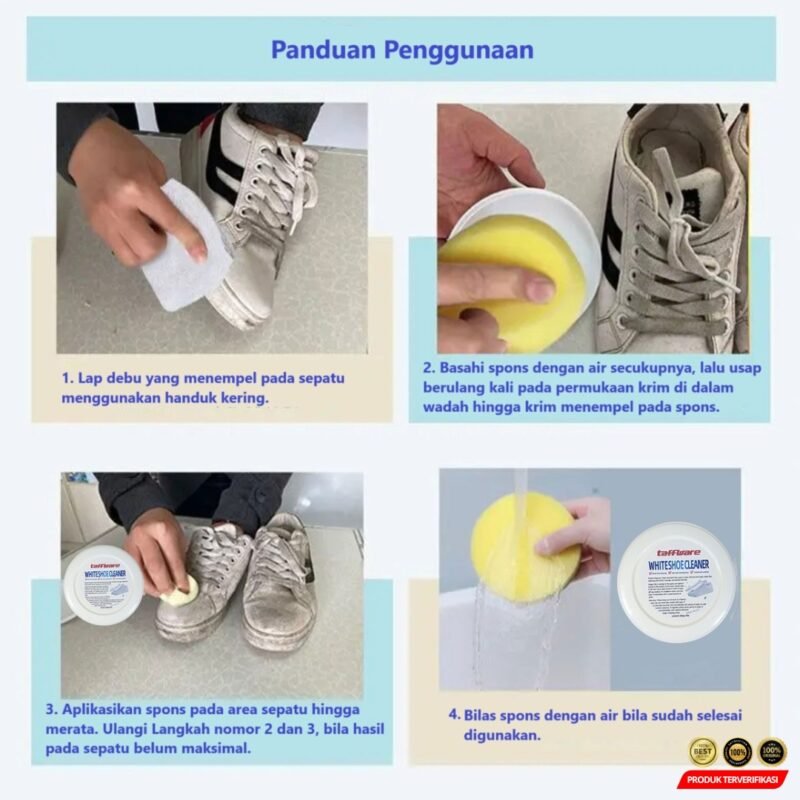 Krim Pemutih Sepatu Sneakers 260g with Spons - [MRH2] - Image 7