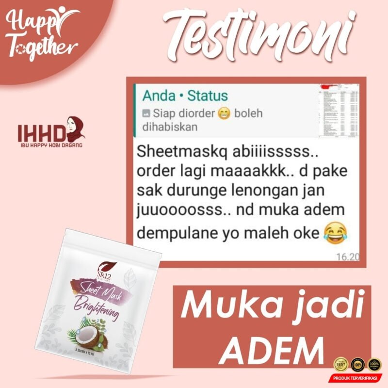 Sheet Mask Brightening Mencerahkan Kulit Dengan Kandungan Licorice Dan Minyak Kelapa - Image 3