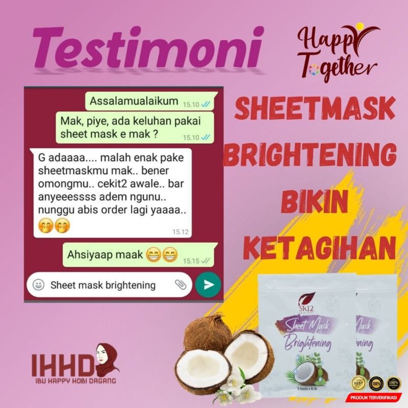 Sheet Mask Brightening Mencerahkan Kulit Dengan Kandungan Licorice Dan Minyak Kelapa - Image 4