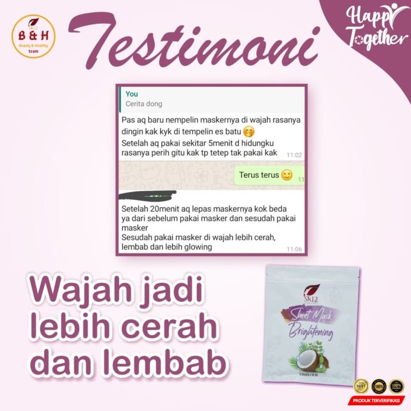 Sheet Mask Brightening Mencerahkan Kulit Dengan Kandungan Licorice Dan Minyak Kelapa - Image 5