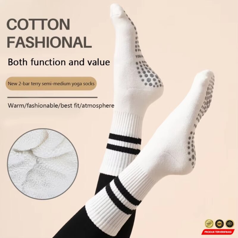 Hengju Kaos Kaki Pilates Olahraga Yoga Anti Slip Sport Socks 1 Pair [MRH2] - Image 7
