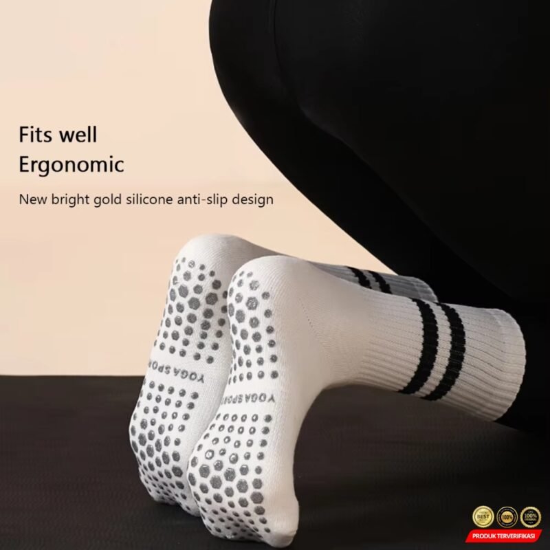 Hengju Kaos Kaki Pilates Olahraga Yoga Anti Slip Sport Socks 1 Pair [MRH2] - Image 3
