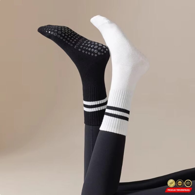 Hengju Kaos Kaki Pilates Olahraga Yoga Anti Slip Sport Socks 1 Pair [MRH2] - Image 5