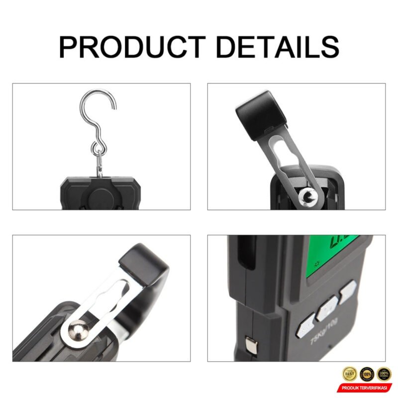 Taffware Digipounds Timbangan Koper Tas Digital Scale 75kg 0.01kg - Black [MRH2] - Image 8