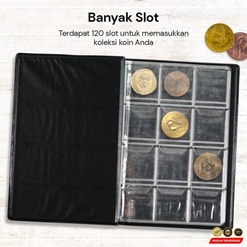 World Coin Stock Dompet Album Koleksi Koin 120 Slot - Image 4