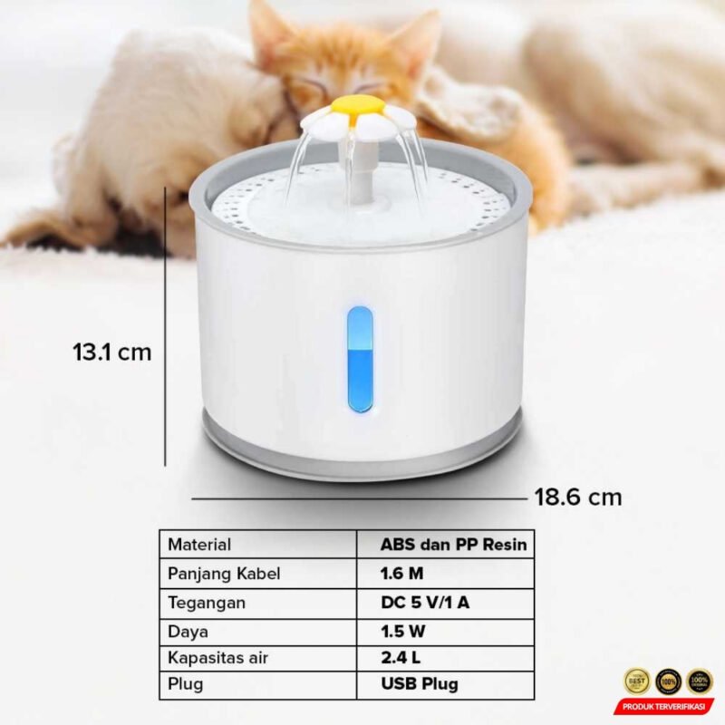 Water Dispenser Fountain Tempat Minum Anjing 2.4L - Image 8