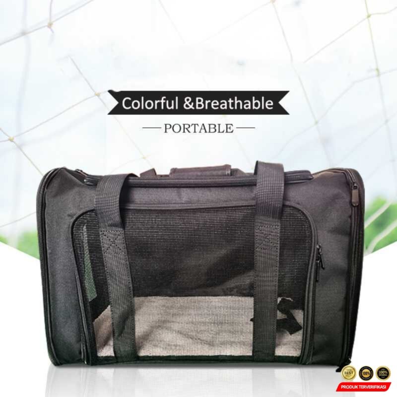 Tas Kucing Anjing Portable Breatheable Pet Carrier with Soft Mat - Image 10