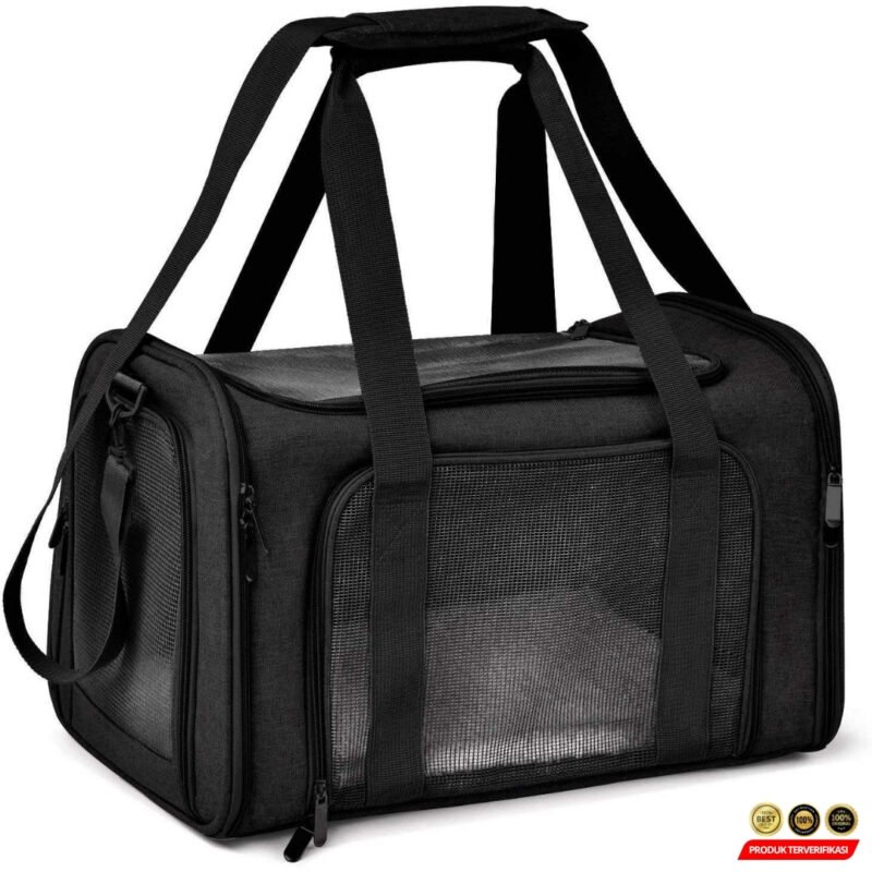 Tas Kucing Anjing Portable Breatheable Pet Carrier with Soft Mat - Image 3