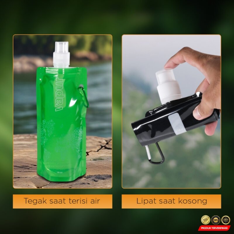 Botol Minum Lipat Camping Hiking Water Bottle BPA Free 500ml - Image 2