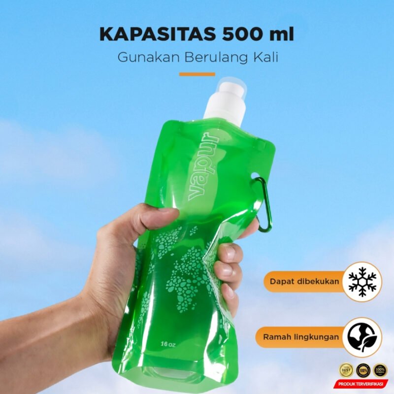 Botol Minum Lipat Camping Hiking Water Bottle BPA Free 500ml - Image 4