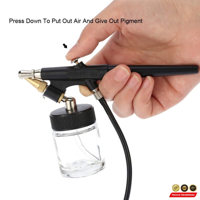 Mini Airbrush Paint Spray Gun Sandblaster Kit Single Action - Gambar 3