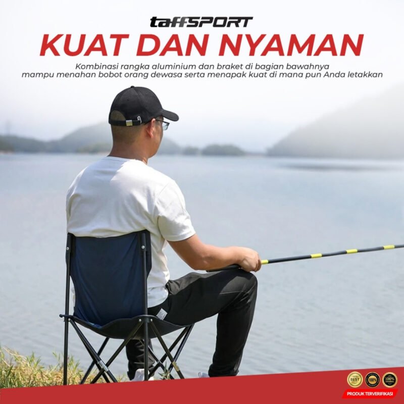 TaffSPORT Kursi Lipat Mancing Camping Foldable Chair with Pocket - [MRH2] - Image 3