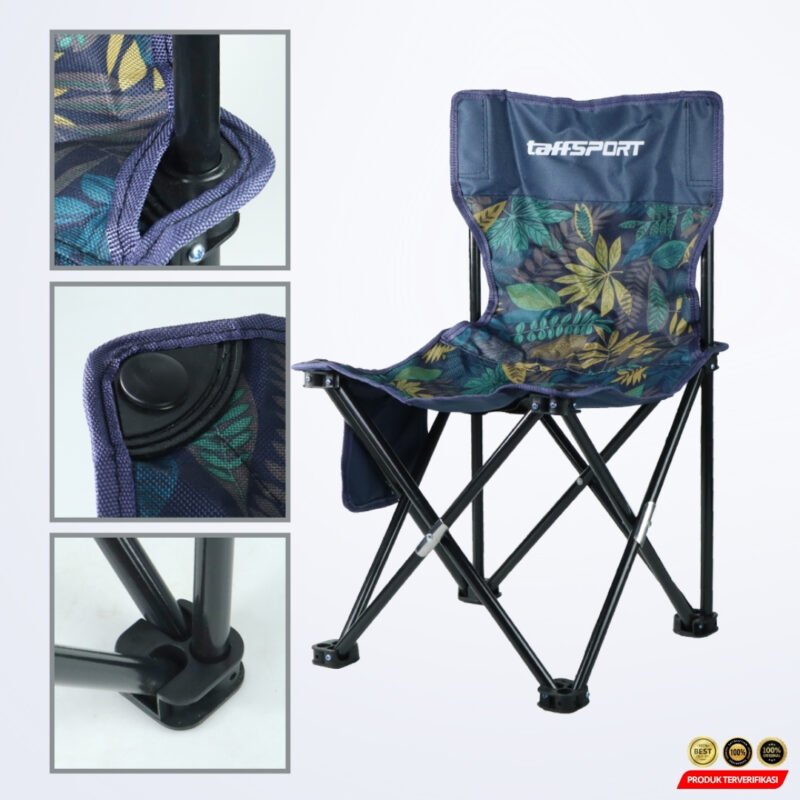 TaffSPORT Kursi Lipat Mancing Camping Foldable Chair with Pocket - [MRH2] - Image 4