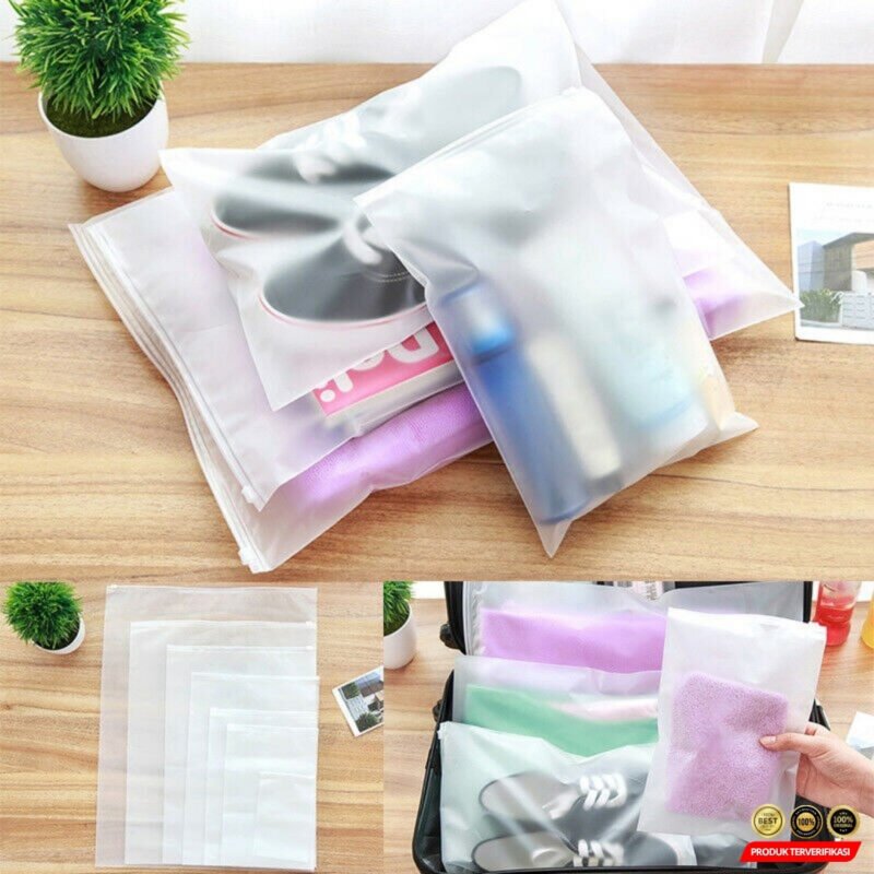 TaffPACK Kantung Plastik PVC Pouch Zipper Organizer Travel 45x35cm - [MRH2] - Image 8