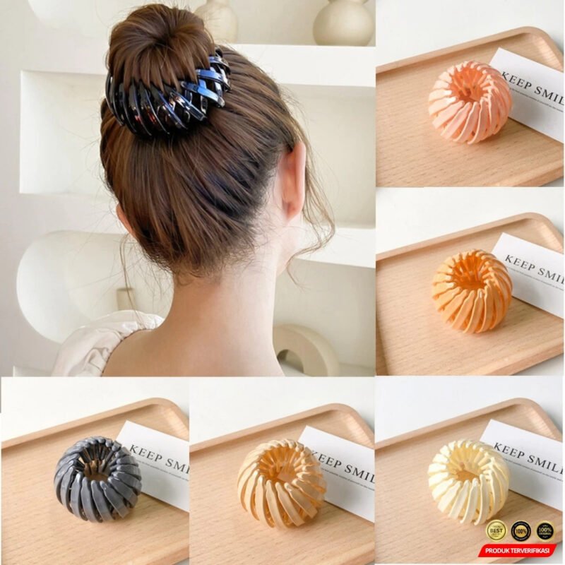 Meina Ikat Jepit Rambut Bun Hair Claw Horsetail Clip - Bronze  [MRH2] - Image 8