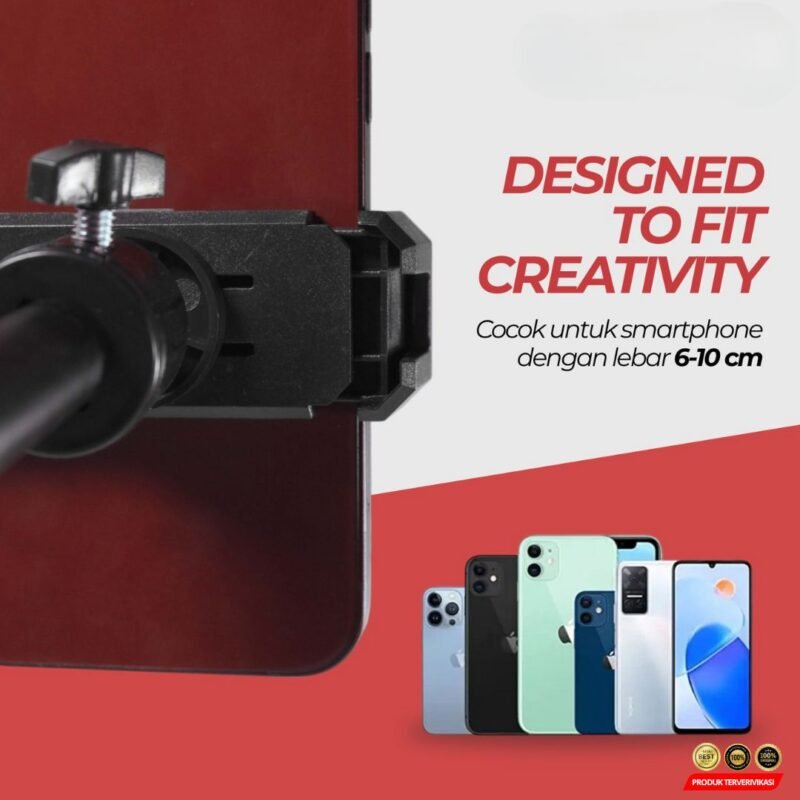 TaffSTUDIO Lampu Kamera Fill Light Phone Holder Overhead 3in1 Color - [MRH1] - Image 4