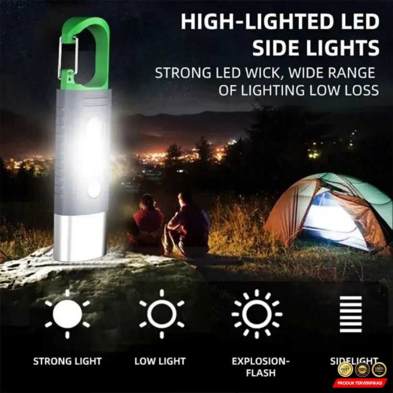 Senter LED USB Retractable Zoom High Intensity with Battery 600mAh - Image 2