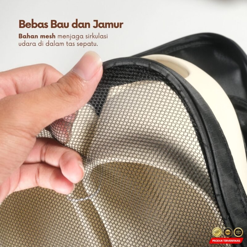 Rhodey Tas Sepatu 3 Layer Travel Organizer Shoes Bag Nylon Mesh - Image 6