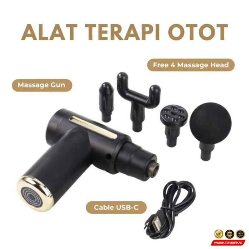 Gun Massager Alat Pijat Terapi Relaksasi Otot 4 in 1 - [MRH2] - Image 3