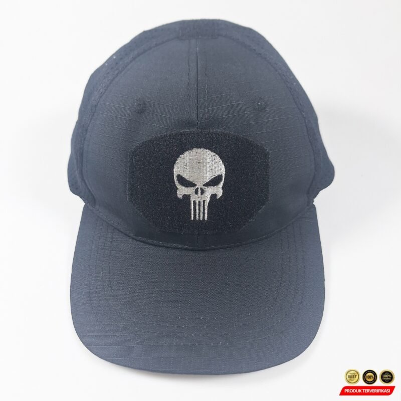 GUMAO Topi Trucker Jaring Unisex Mesh Hat Cap Skull Patch [MRH2] - Image 6