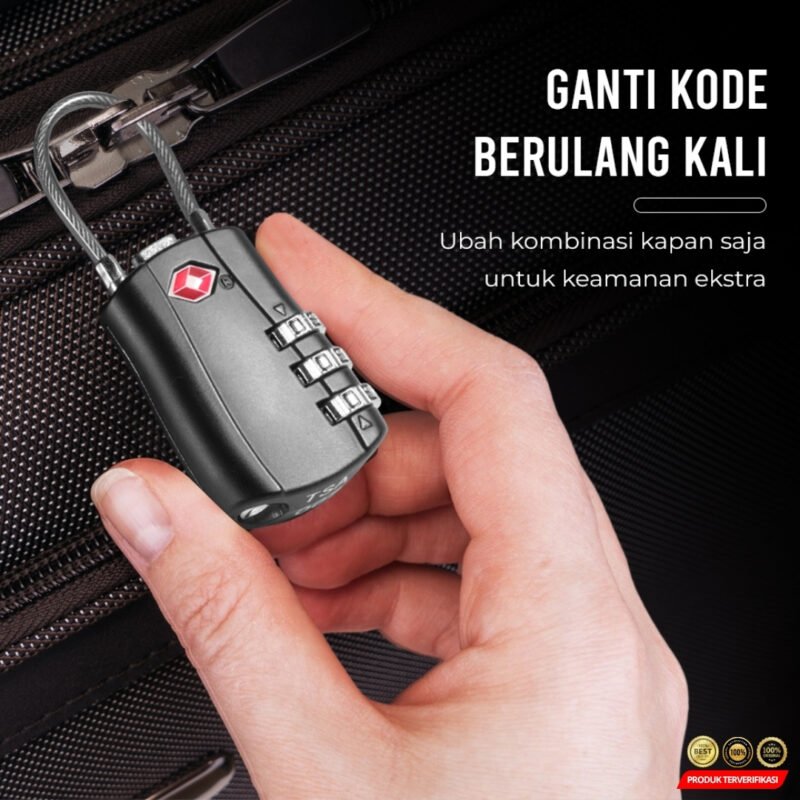 TRAVELSKY Gembok Koper TSA Suitcase Padlock Kode Angka 3 Digit - [MRH2] - Image 5