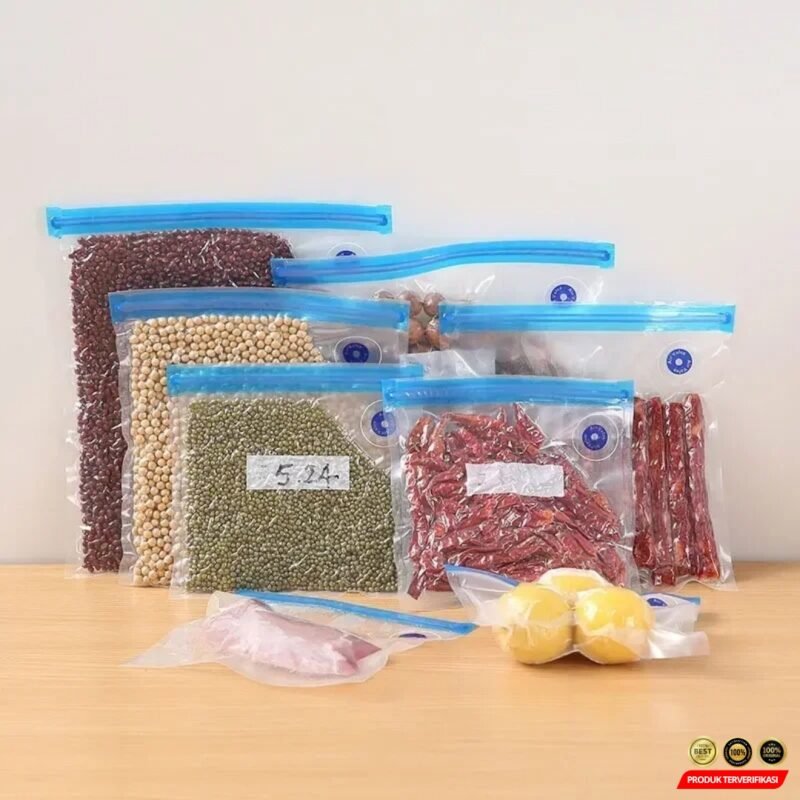 DMJ Kantong Plastik Vacuum Makanan Ziplock Reusable BPA Free 10 PCS [MRH2] - Image 8