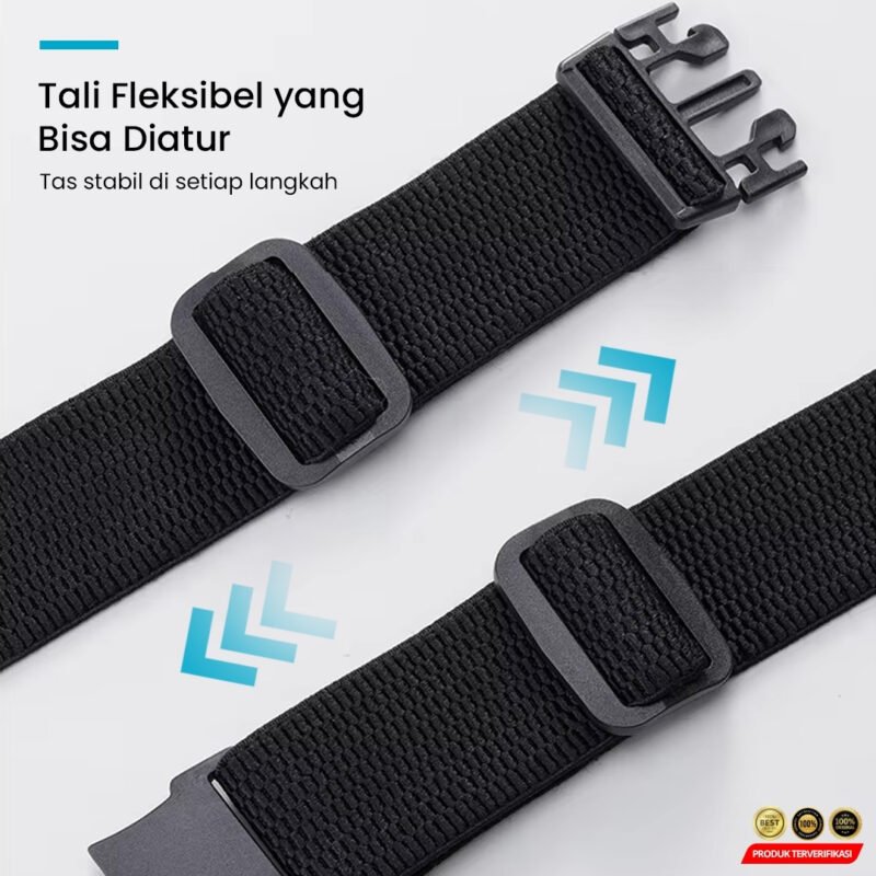 Tas Pinggang Olahraga Waterproof Premium Running Waist Bag Black - Image 6