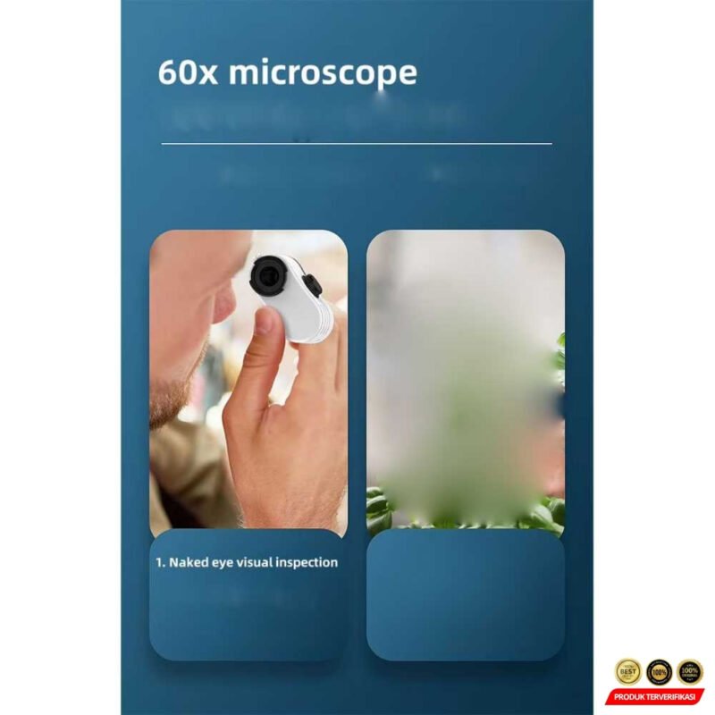 APWIKO Mainan Mikroskop Microscope 60X LED UV Light with Lanyard - [MRH2] - Image 7