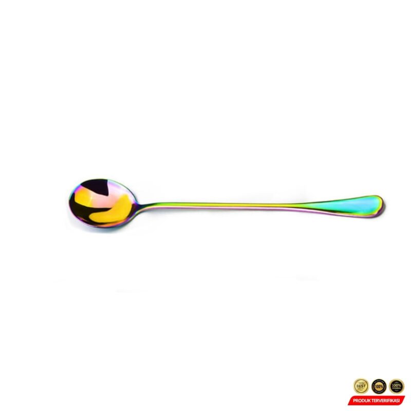 Asipartan Sendok Teh Dessert Rainbow Spoon Stainless Steel Bulat [MRH2] - Image 4