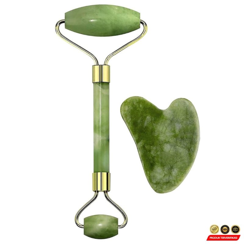 Face Massager Jade Roller Guasha 2in1 Alat Pijat Wajah - Image 2