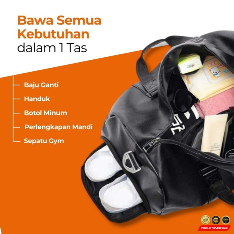Tas Barrel Duffel Gym Fashion Travel Bag - Image 3