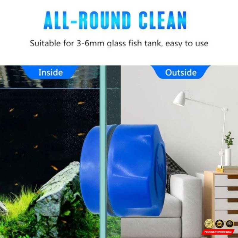AQUAWING Sikat Kaca Magnetic Floating Brush Aquarium - [MRH2] - Image 6