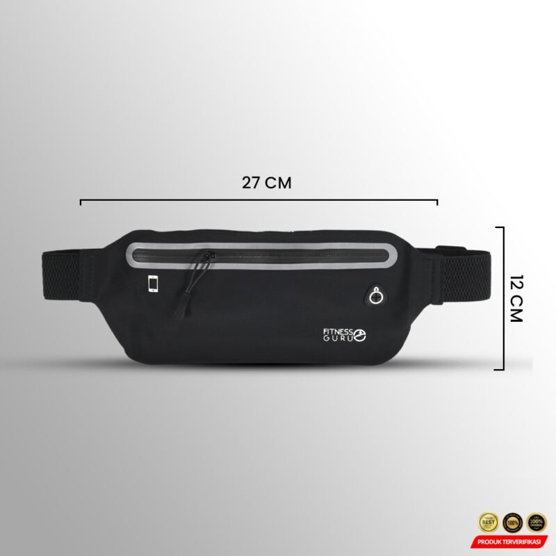 Tas Pinggang Olahraga Waterproof Premium Running Waist Bag Black - Image 8
