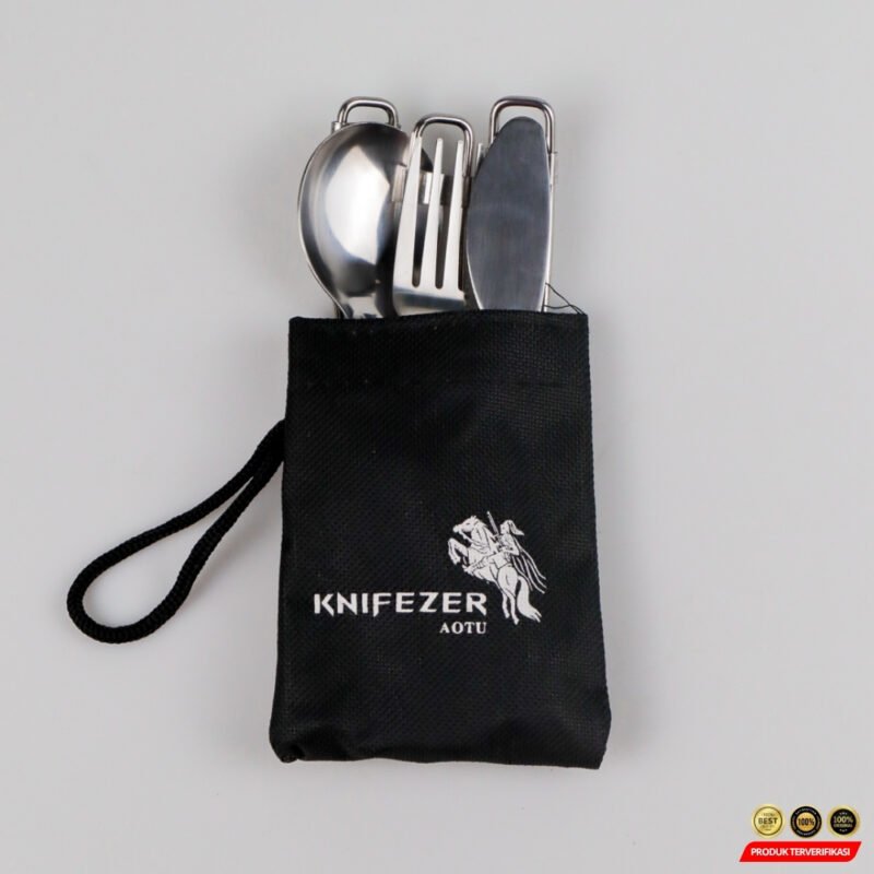 Set Alat Makan Sendok Garpu Pisau Lipat Portable Cutlery - Image 10