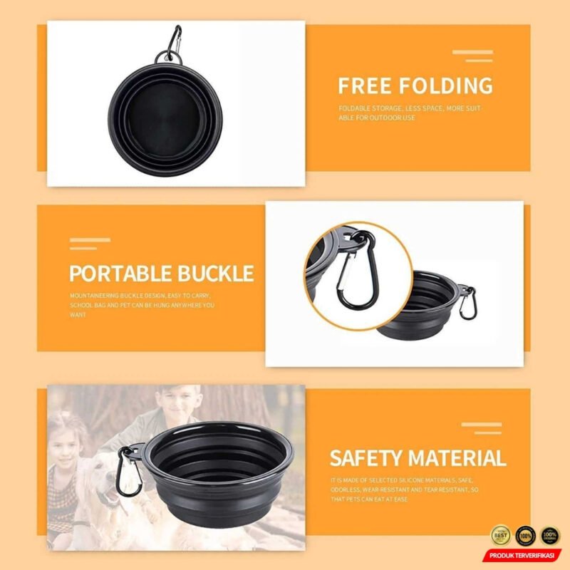 BaoRun Wadah Makanan Anjing Lipat Bowl Foldable Collapsible - [MRH2] - Image 4