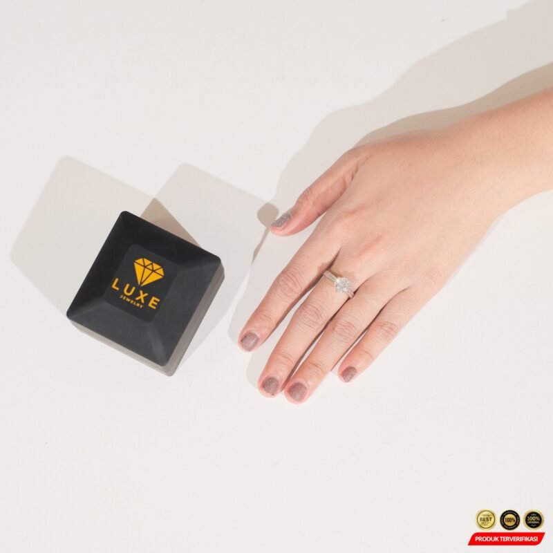 LUXE JEWELRY Cincin Wanita Lamaran Adjustable Ring Swarovski Zirconia [MRH2] - Image 4