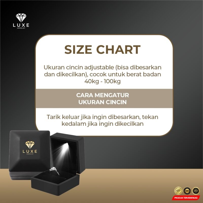 LUXE JEWELRY Cincin Wanita Lamaran Adjustable Ring Swarovski Zirconia [MRH2] - Image 9