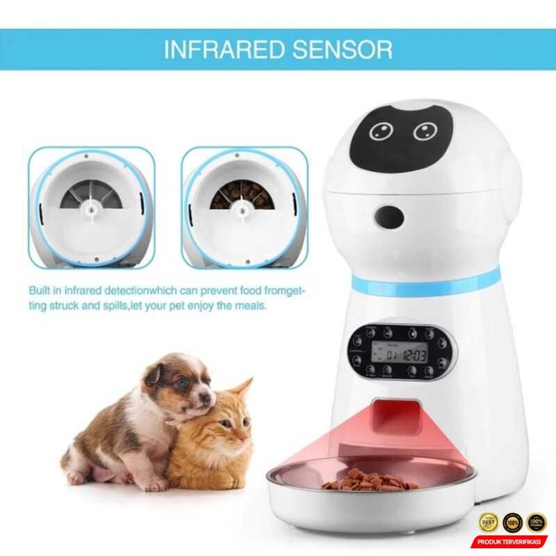 ZKYJ Tempat Makan Hewan Otomatis Pet Food Dispenser 3.5L - [MRH2] - Image 4