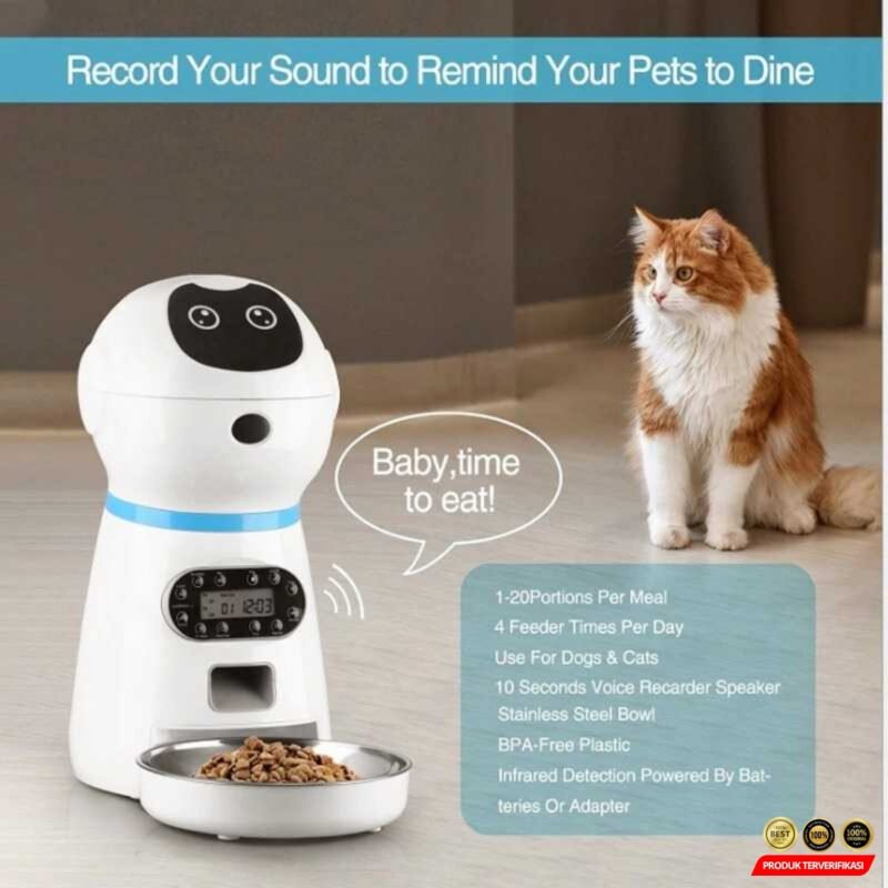 ZKYJ Tempat Makan Hewan Otomatis Pet Food Dispenser 3.5L - [MRH2] - Image 2