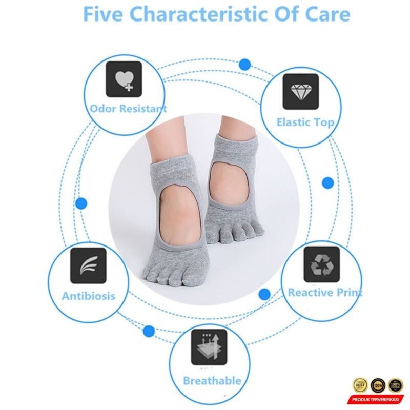 Hengju Kaos Kaki Ankle Olahraga Yoga Pilates Anti Slip Wanita [MRH2] - Image 7